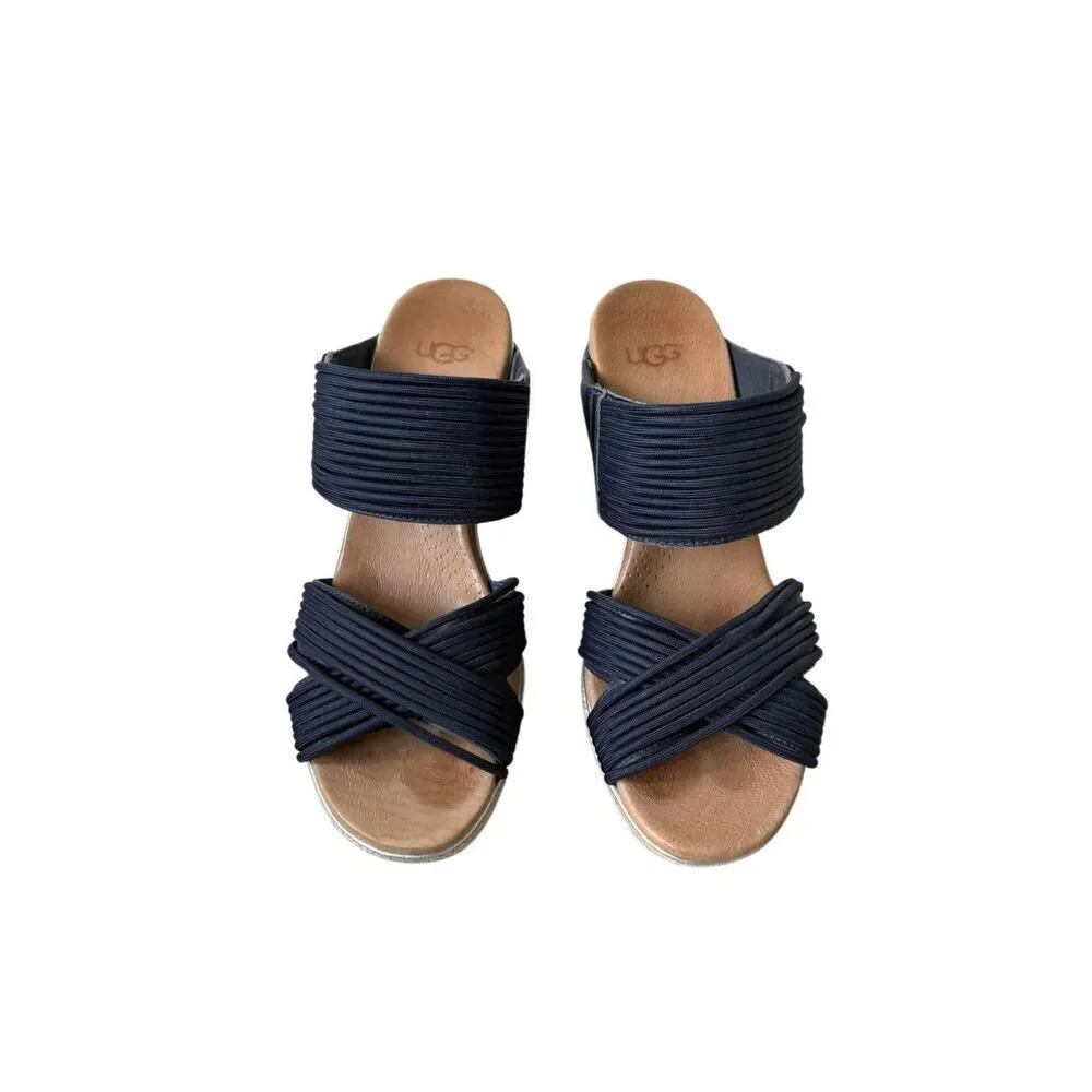 Ugg Australia Hilarie  Racing Stripe‎ Sandals Wedge Size 7